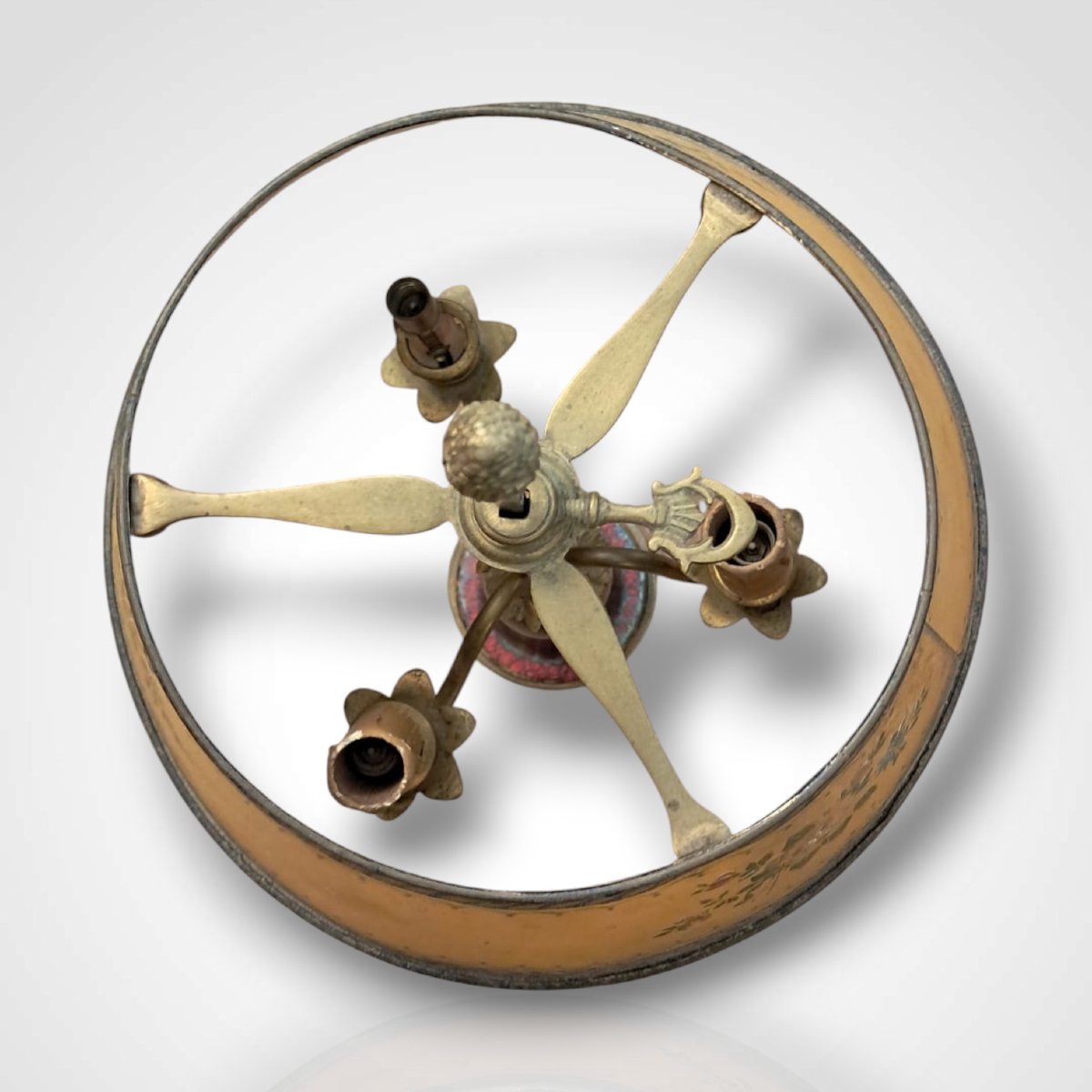 Pied de lampe bouillotte en céramique et bronze, Dalpayrat, fin XIXe-photo-2