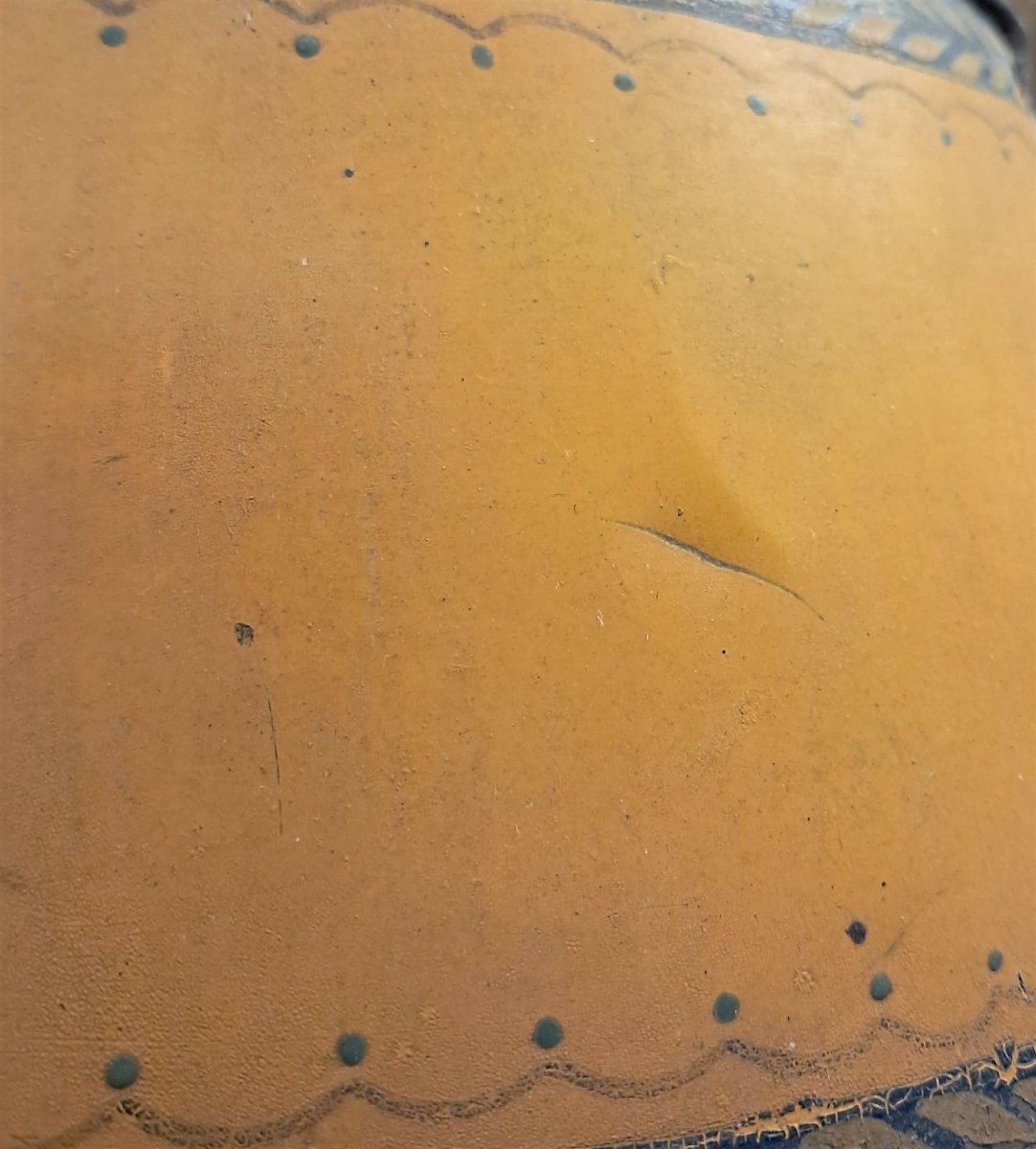 Pied de lampe bouillotte en céramique et bronze, Dalpayrat, fin XIXe-photo-5