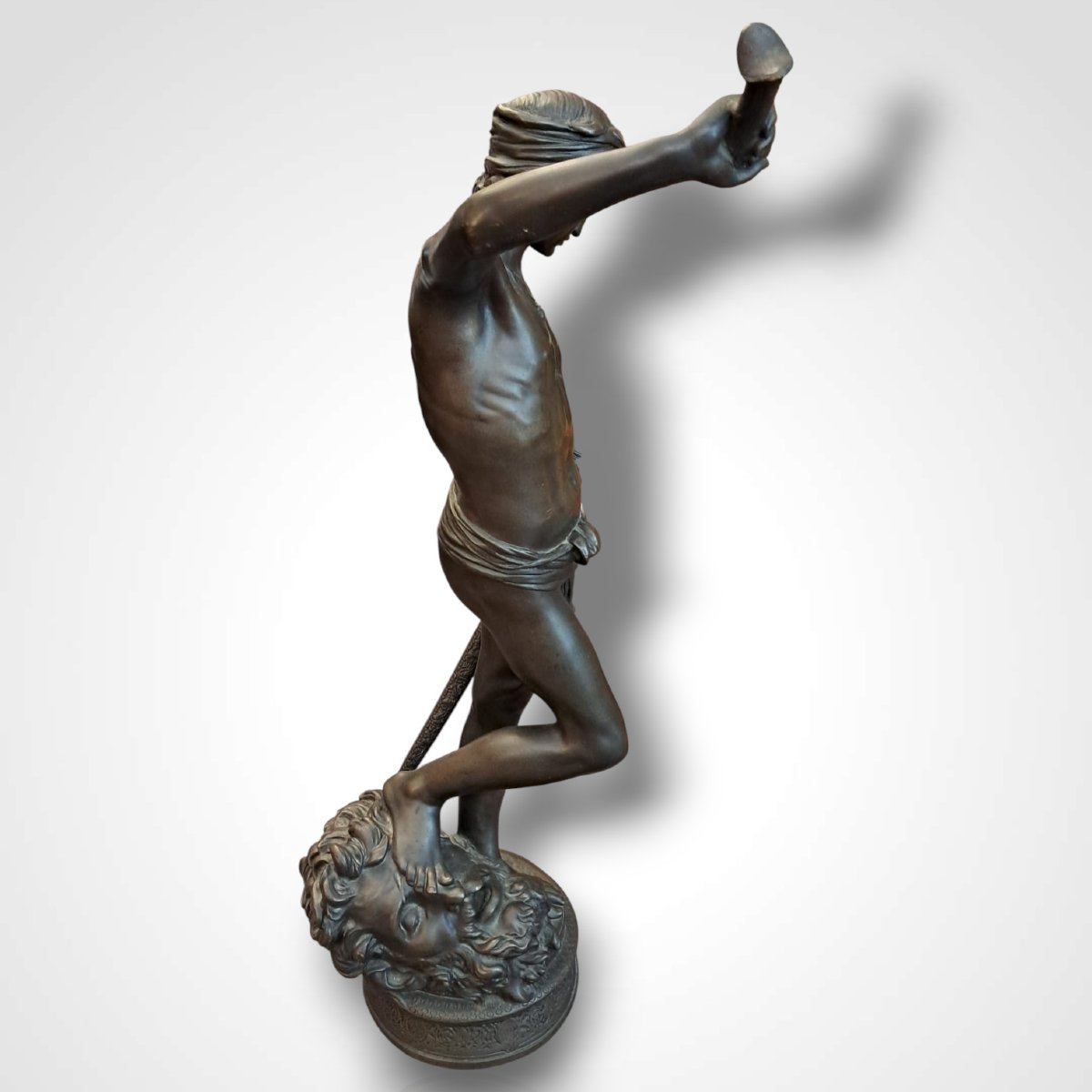 Antonin Mercié, David, sculpture en bronze, édition Barbedienne, XIXe-photo-4
