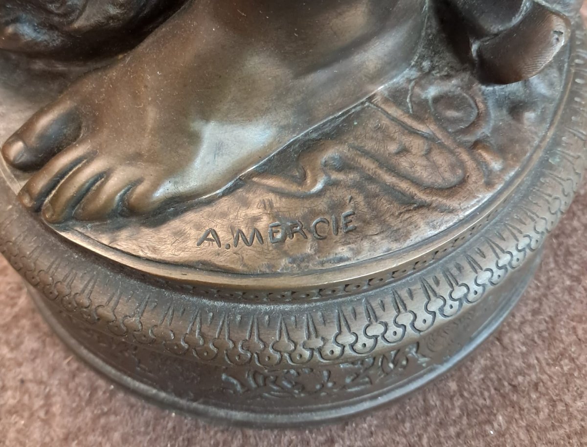 Antonin Mercié, David, sculpture en bronze, édition Barbedienne, XIXe-photo-3
