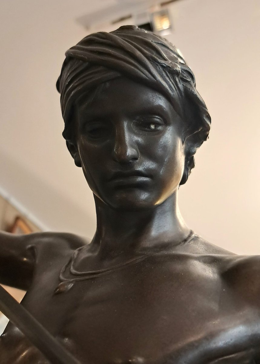 Antonin Mercié, David, sculpture en bronze, édition Barbedienne, XIXe-photo-4