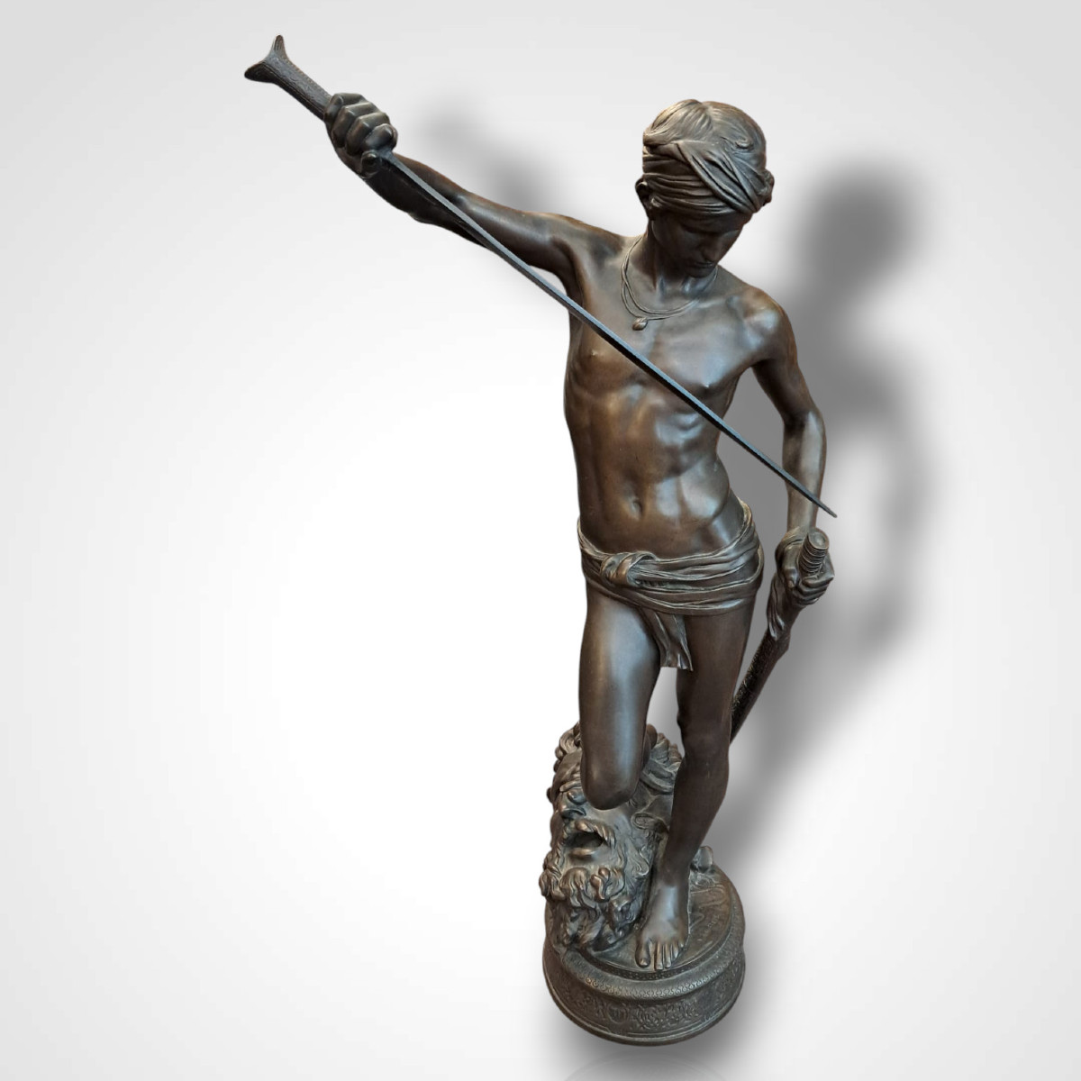 Antonin Mercié, David, sculpture en bronze, édition Barbedienne, XIXe