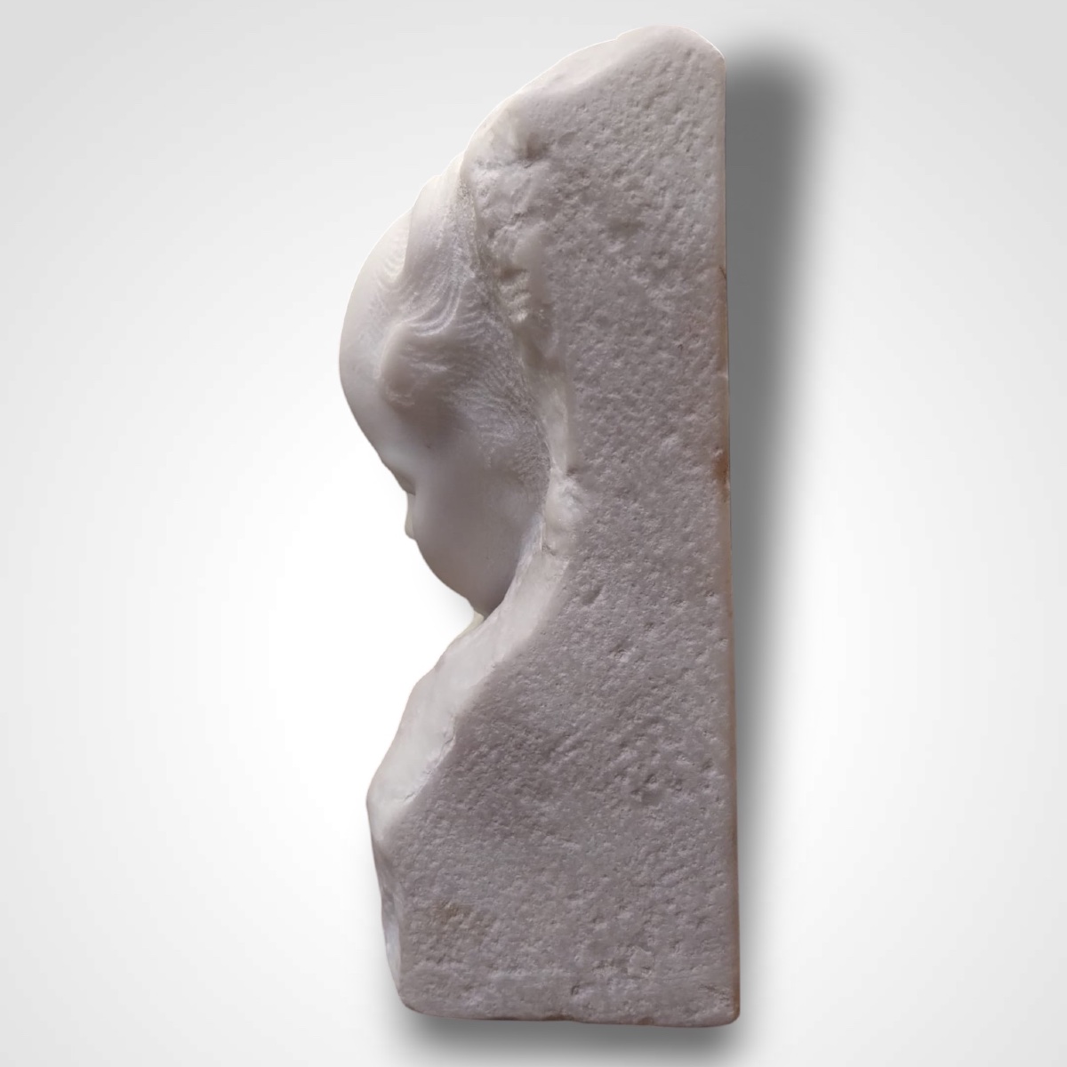 Amedeo Gennarelli (1881-1943), Marble Sculpture, Child's Face-photo-2