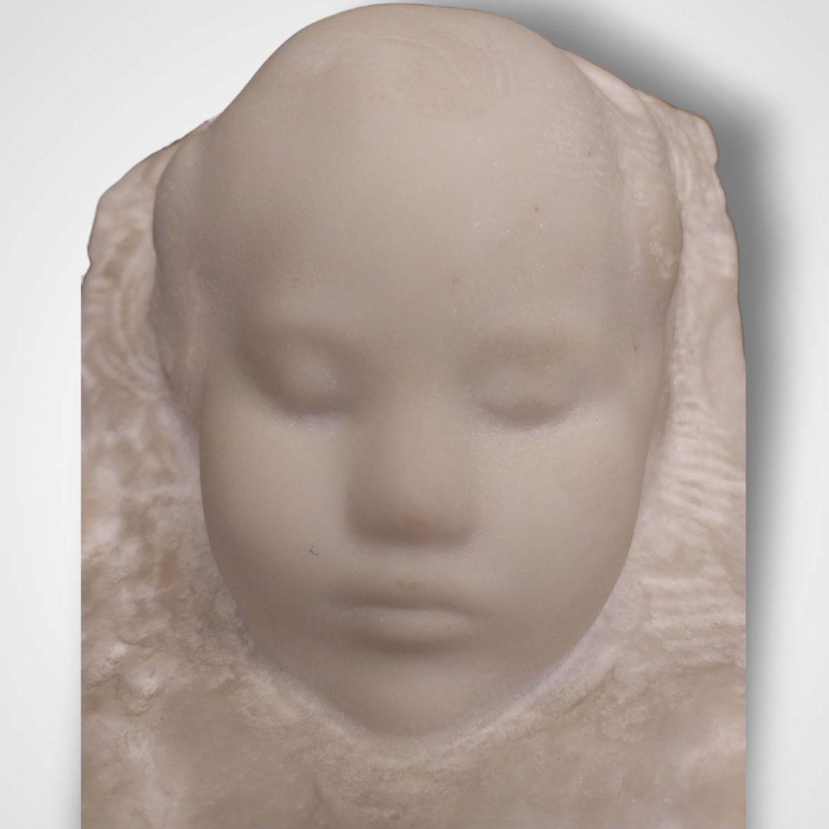 Amedeo Gennarelli (1881-1943), Marble Sculpture, Child's Face-photo-3