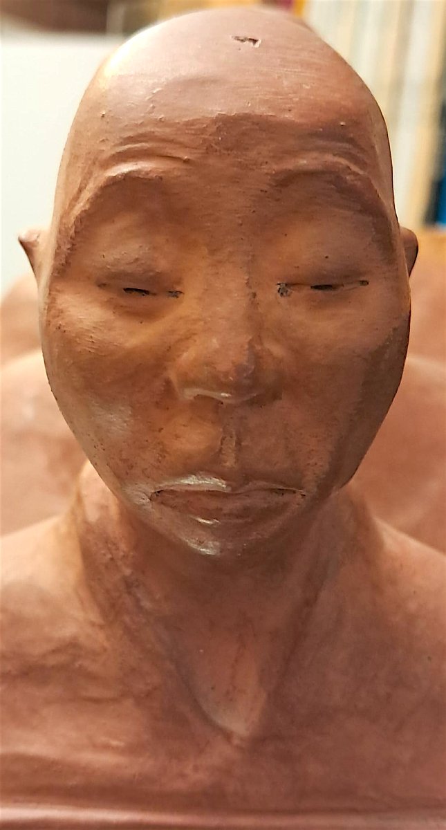 Gaston Hauchecorne, Terracotta Representing Three Chinese Figures, 20th Century-photo-7