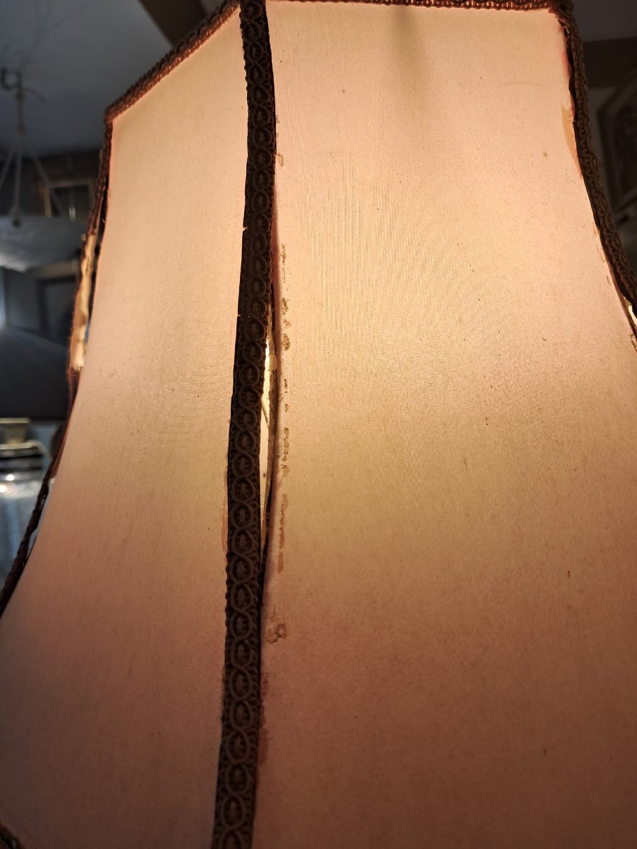 Bronze And Ceramic Lamp, 19th Century-photo-4