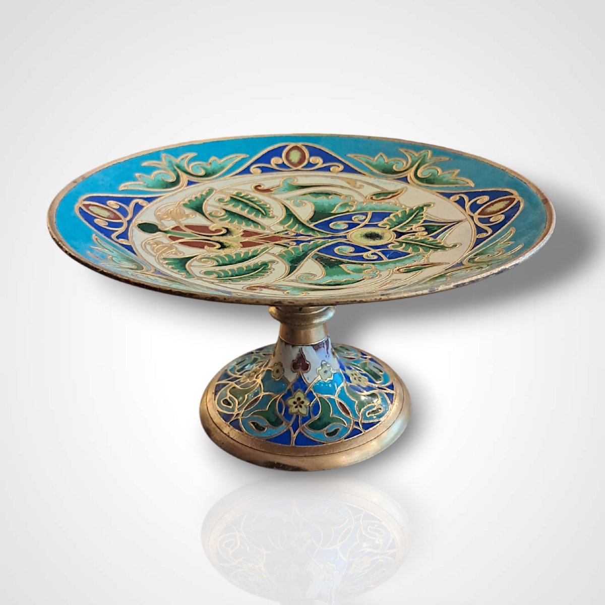 Pair Of Bronze And Cloisonné Enamel Cups, 19th Century-photo-3