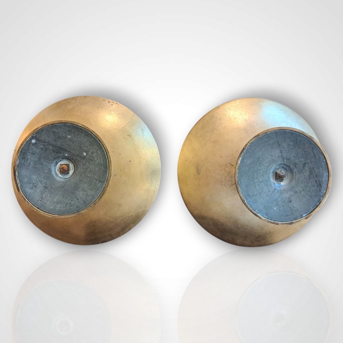 Pair Of Bronze And Cloisonné Enamel Cups, 19th Century-photo-1