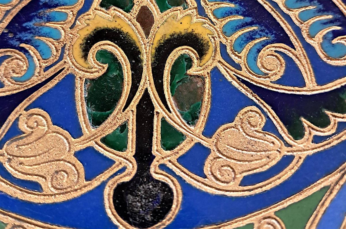 Pair Of Bronze And Cloisonné Enamel Cups, 19th Century-photo-6