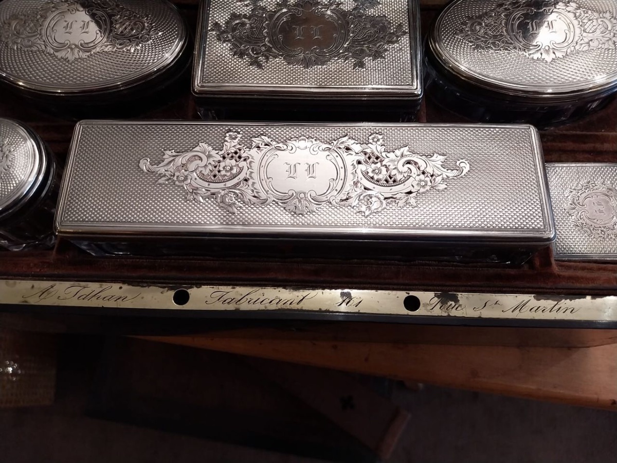 Maison Tahan vers 1849-1866, coffret de voyage en marqueterie Boulle époque Napoléon III-photo-2