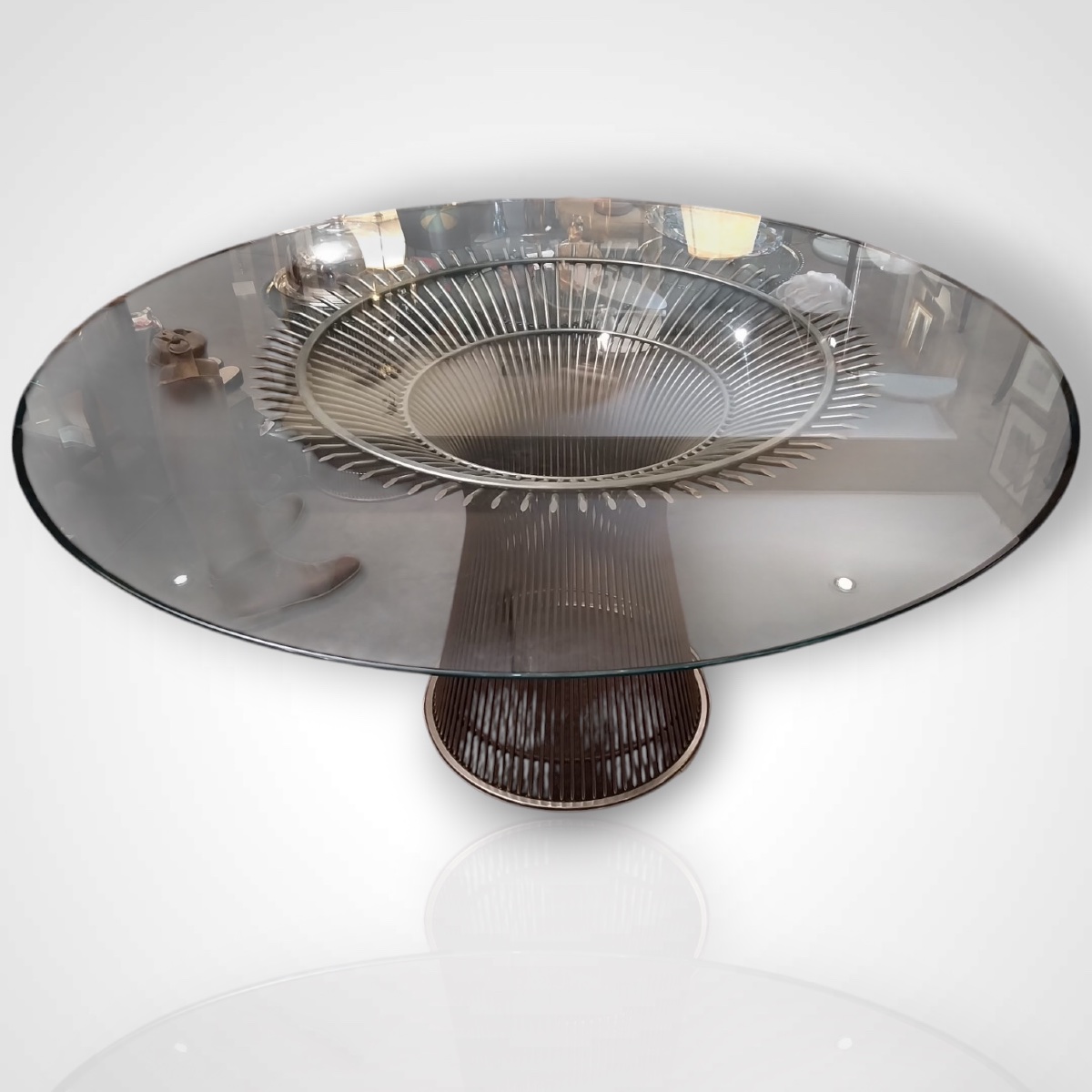 Warren Platner édité par Knoll, table ronde de salle à manger, XXe-photo-4