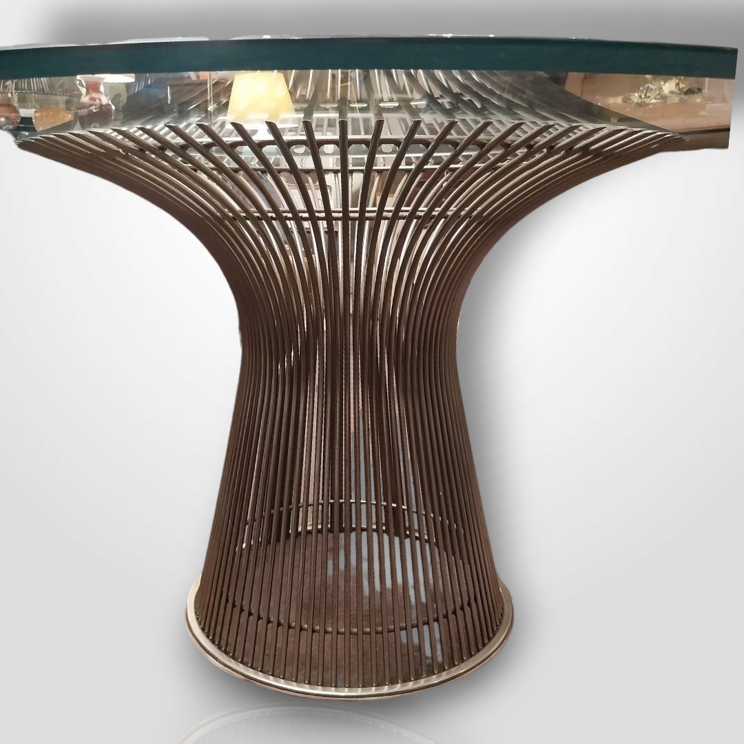 Warren Platner édité par Knoll, table ronde de salle à manger, XXe-photo-3