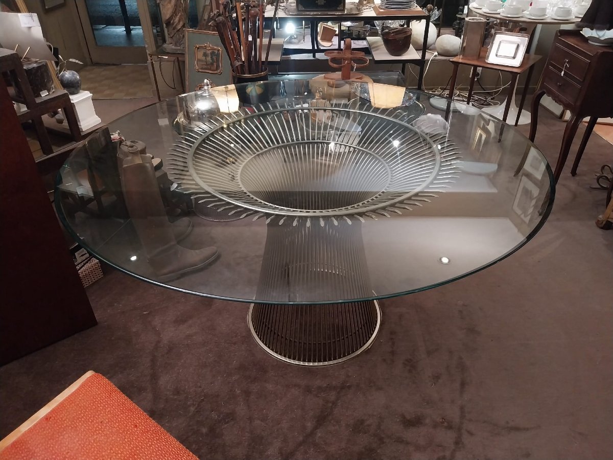 Warren Platner édité par Knoll, table ronde de salle à manger, XXe-photo-6