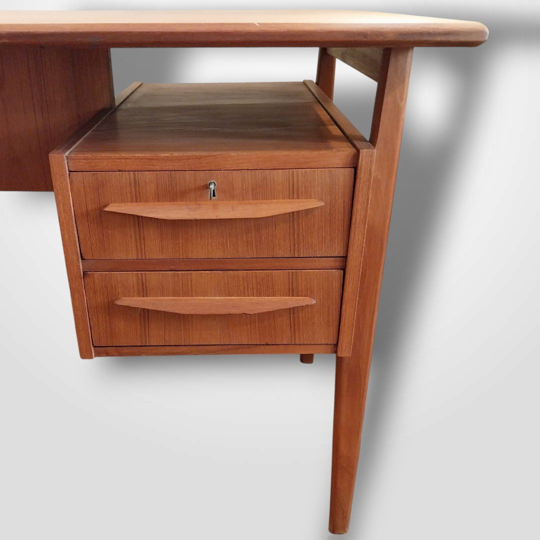 Teak Desk By Gunnar Nielsen Tibergaard For Tibergaard, Denmark, 1960s-photo-2