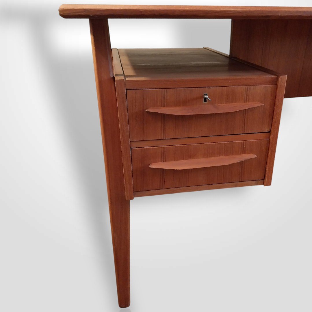 Teak Desk By Gunnar Nielsen Tibergaard For Tibergaard, Denmark, 1960s-photo-3