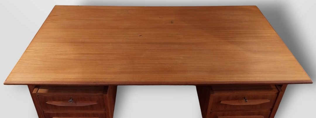 Teak Desk By Gunnar Nielsen Tibergaard For Tibergaard, Denmark, 1960s-photo-7