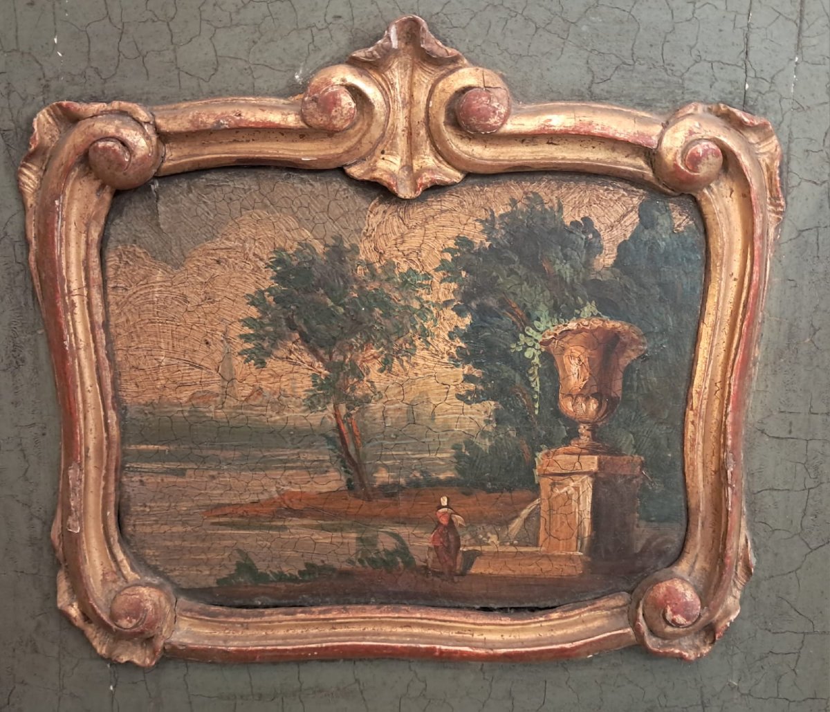 Petit miroir trumeau, vers 1900-photo-4