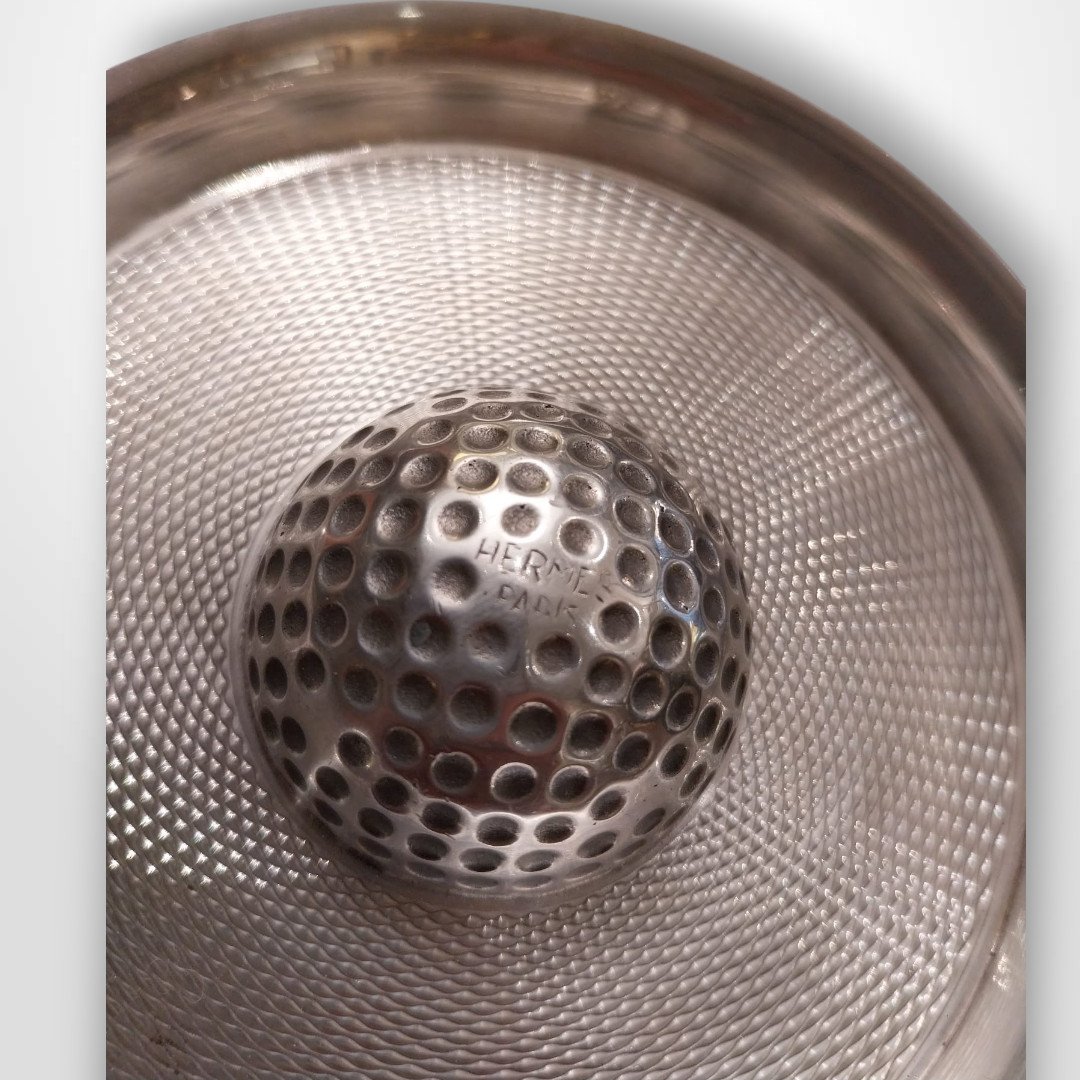 Ravinet D’Enfert pour Hermès, vide-poche - cendrier en argent massif, XXe-photo-3