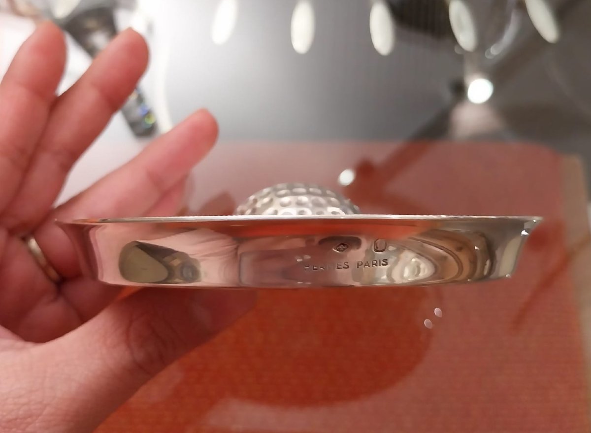 Ravinet D’Enfert pour Hermès, vide-poche - cendrier en argent massif, XXe-photo-2