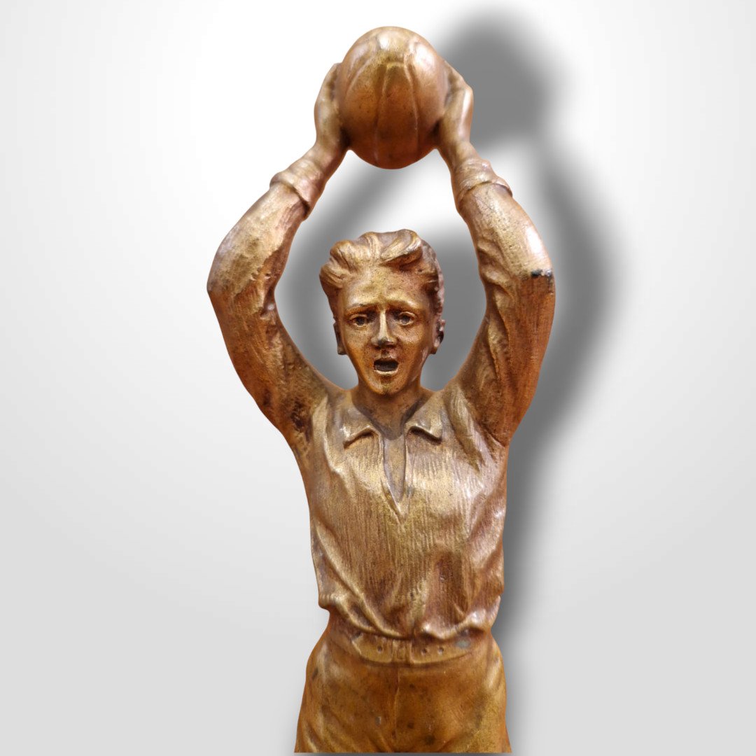 Bronze, Rugby Player, Early 20th Century-photo-2
