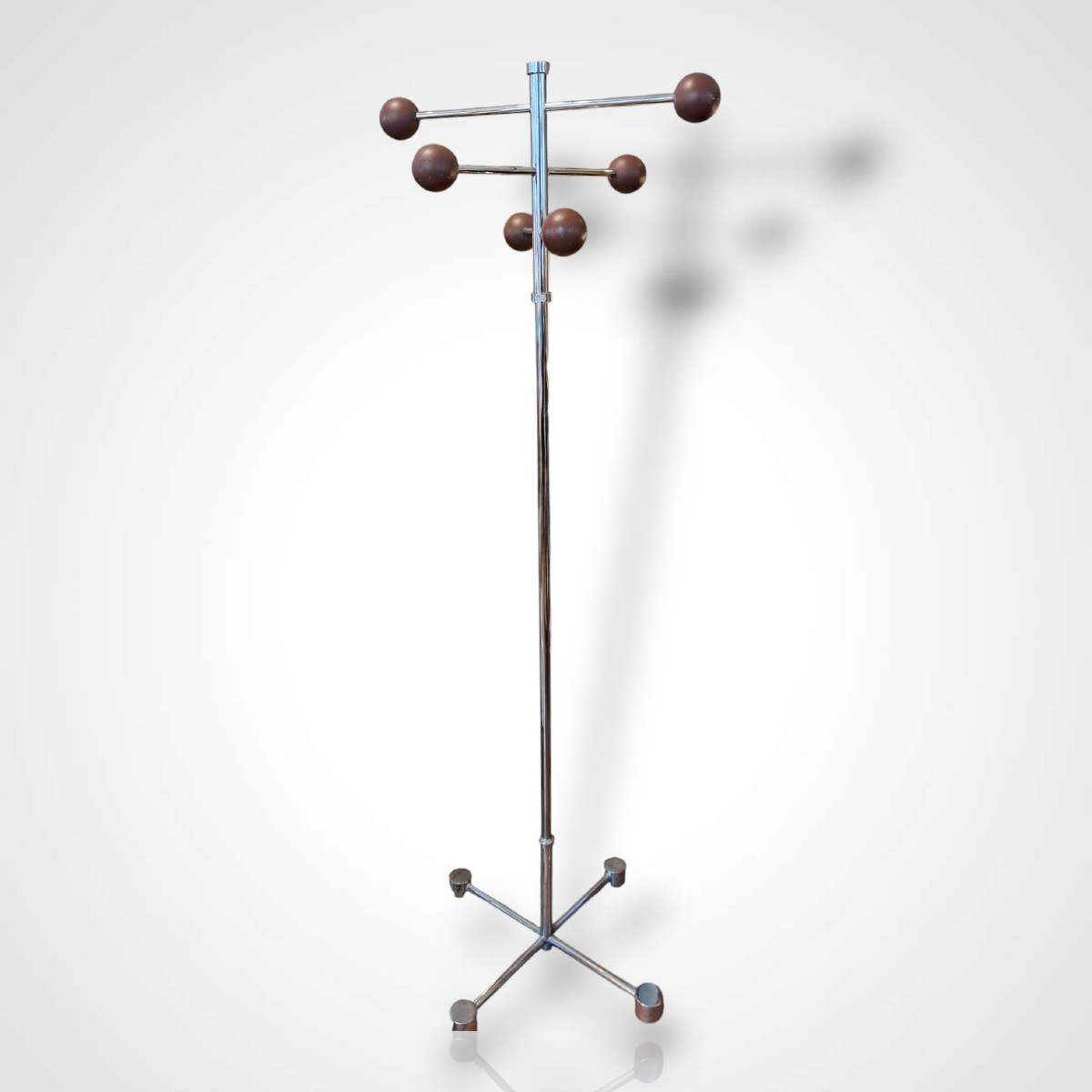 Metal And Wood Coat Rack, 20th Century