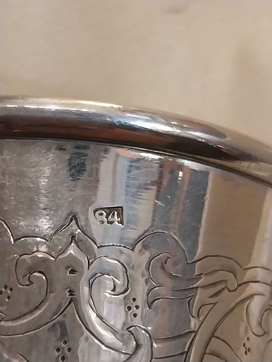 Russian Solid Silver Cup, Late 19th Century-photo-2