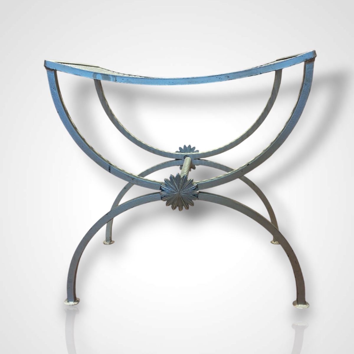 Wrought Iron Curule Chair, 20th Century-photo-2
