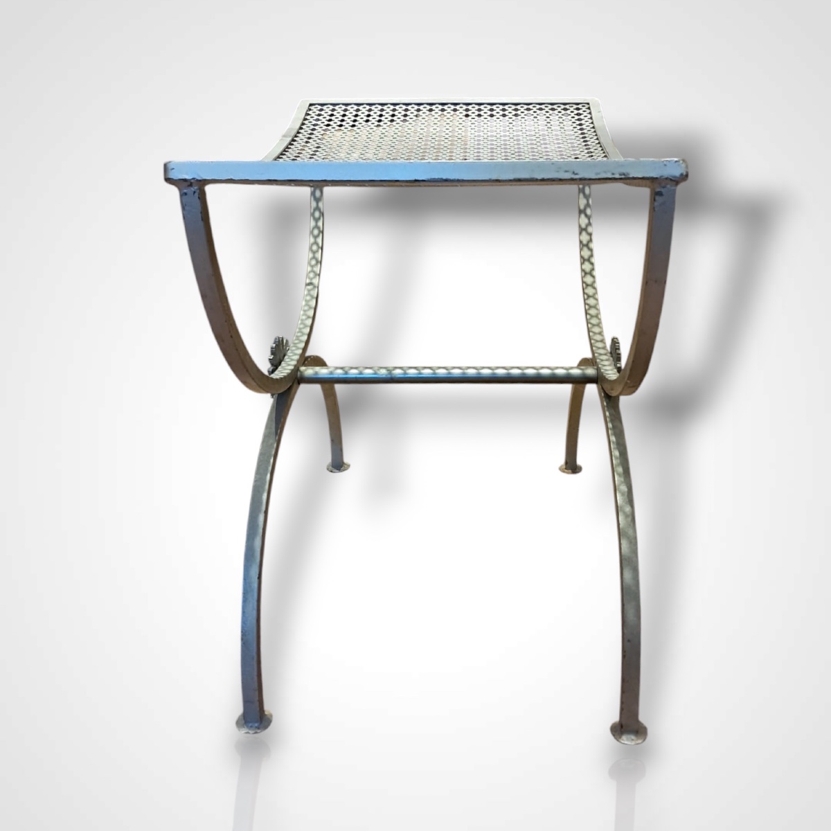 Wrought Iron Curule Chair, 20th Century-photo-4