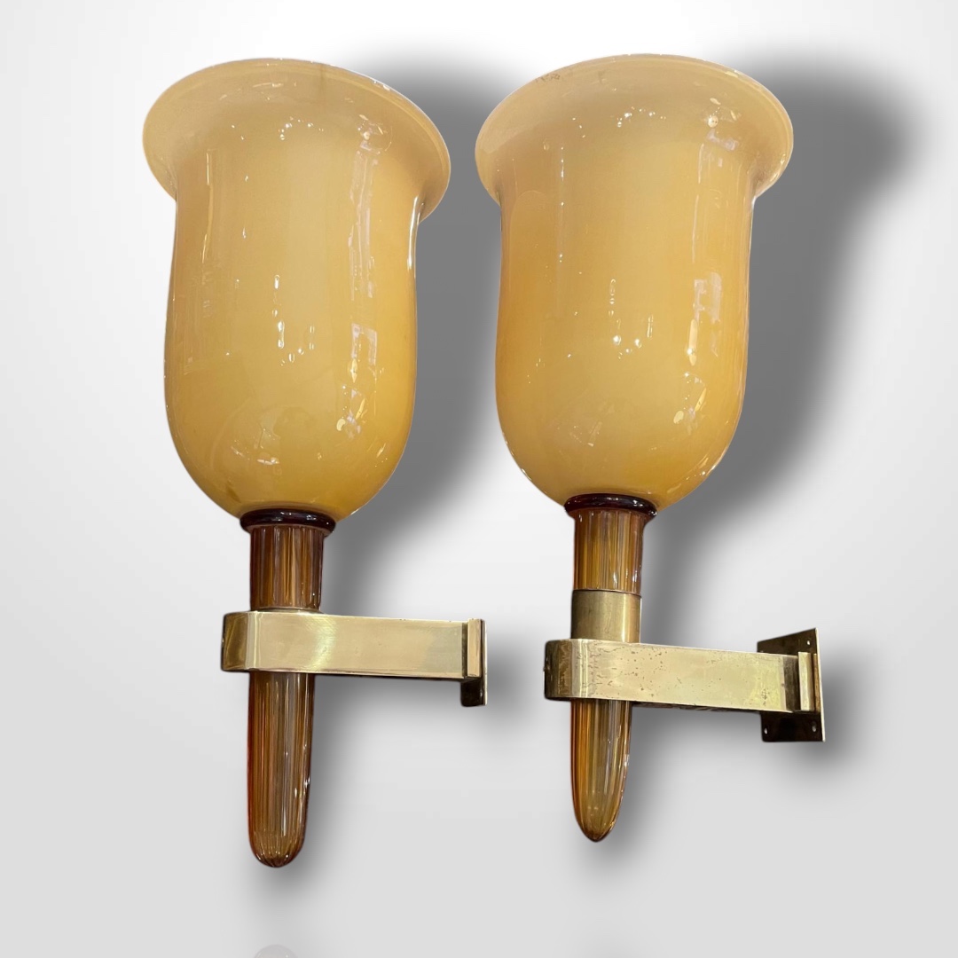 Pair Of Murano Wall Sconces, 20th Century