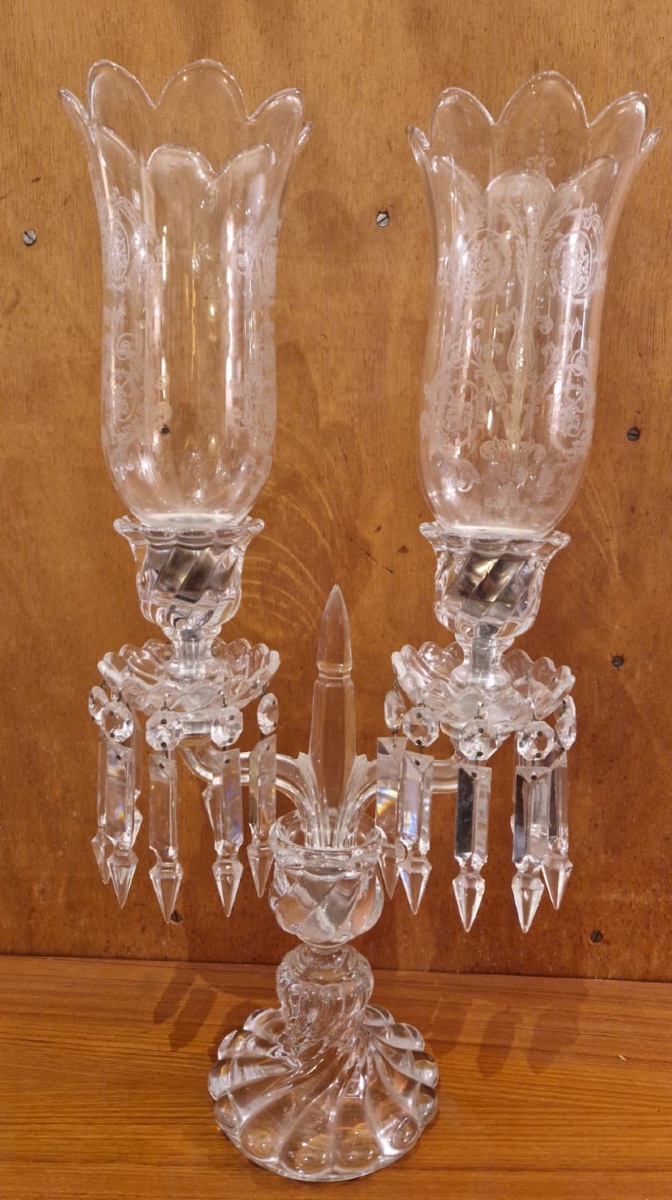 Baccarat, girandole en cristal modèle bambou XXe-photo-2