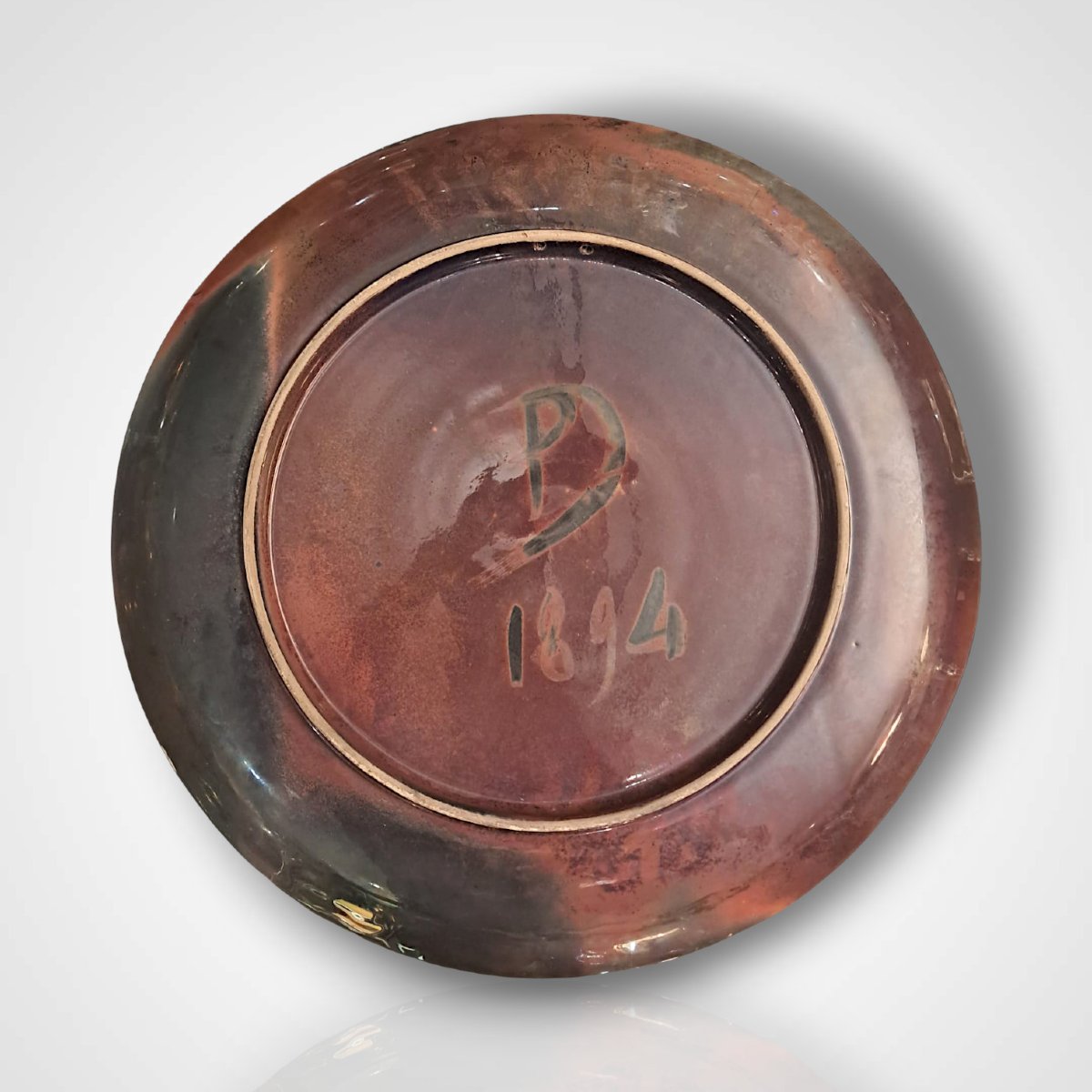 Large Platter, Pierre Delbet, Late 19th Century-photo-2