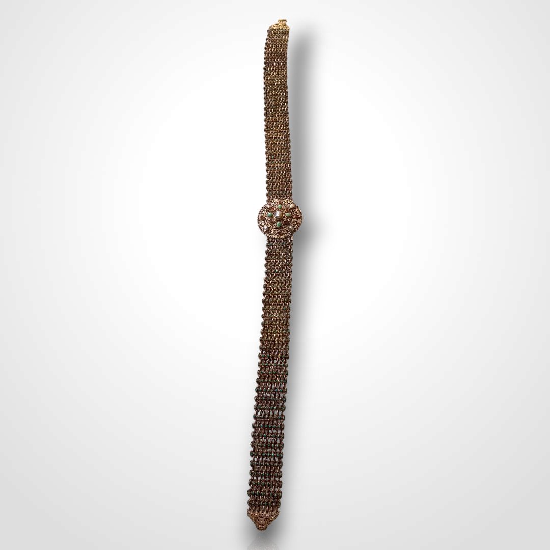 Openwork Enameled Silver Belt, 19th Century-photo-4