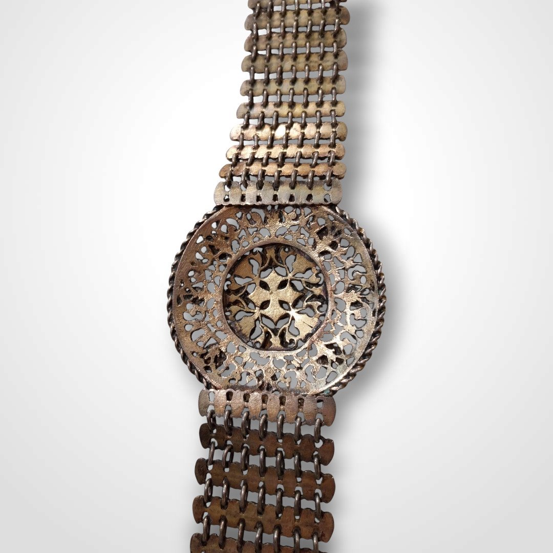 Openwork Enameled Silver Belt, 19th Century-photo-6