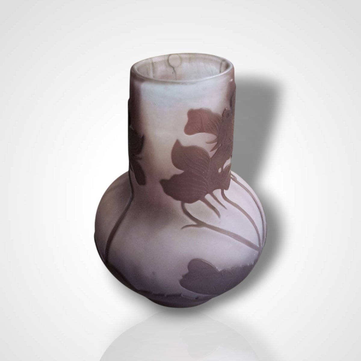 Vase With Floral Decoration, Gallé, Early 20th Century-photo-2