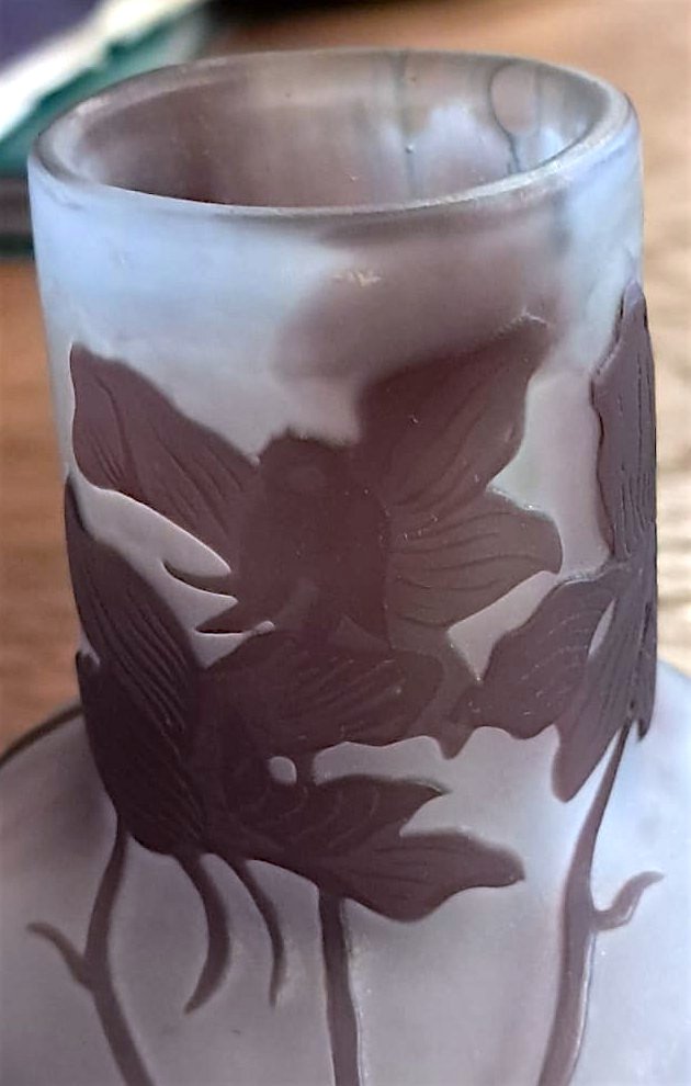 Vase With Floral Decoration, Gallé, Early 20th Century-photo-4