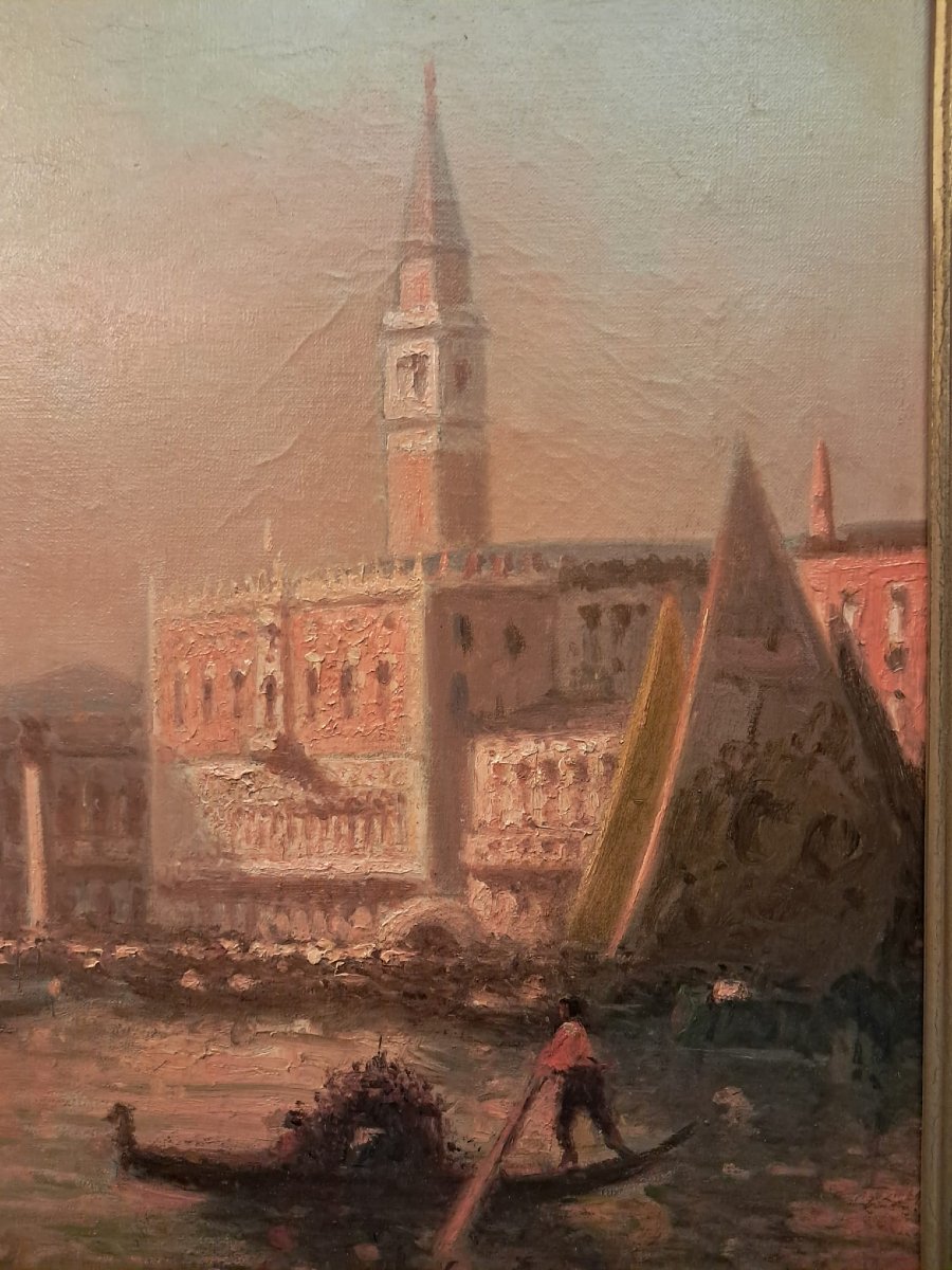 Gaspar Miró i Lleó, vue de Venise, huile sur toile, début XXe-photo-4