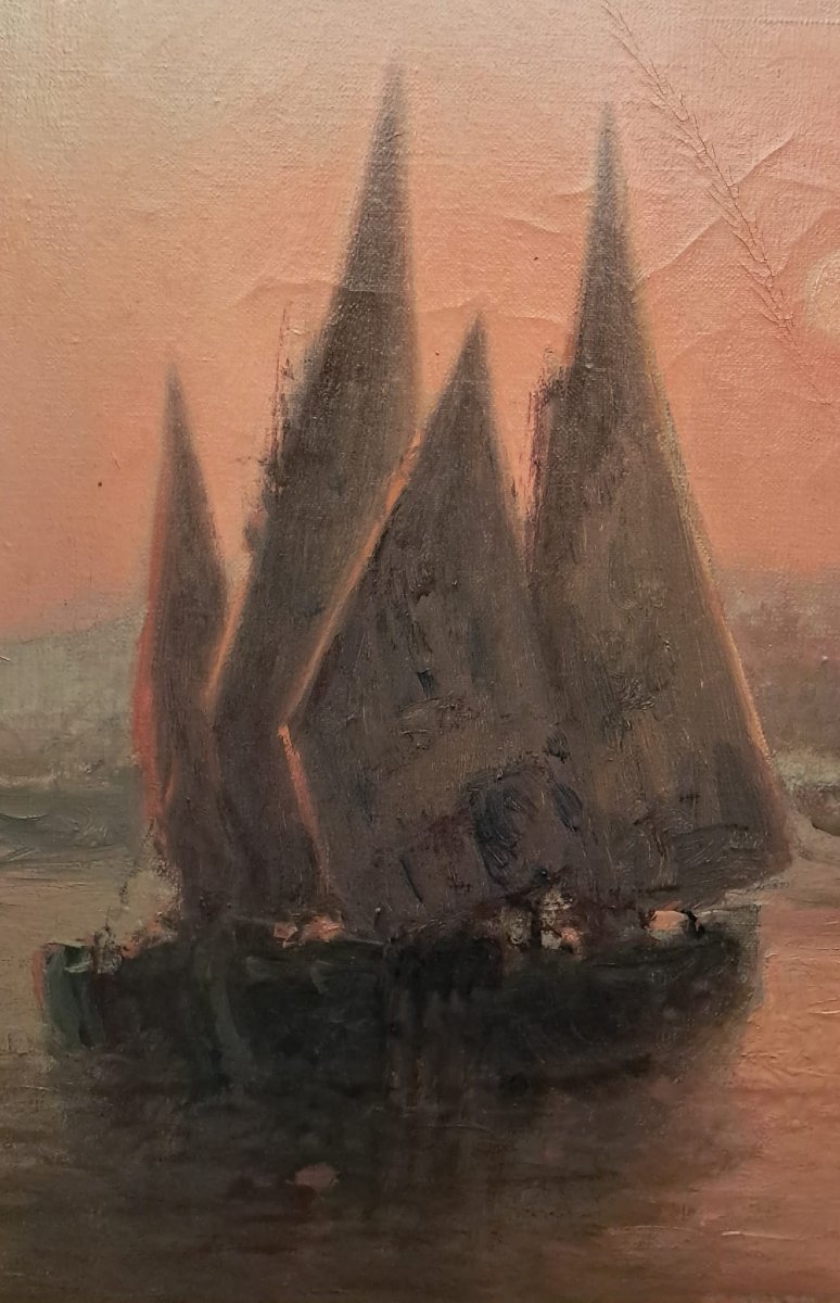 Gaspar Miró i Lleó, vue de Venise, huile sur toile, début XXe-photo-1