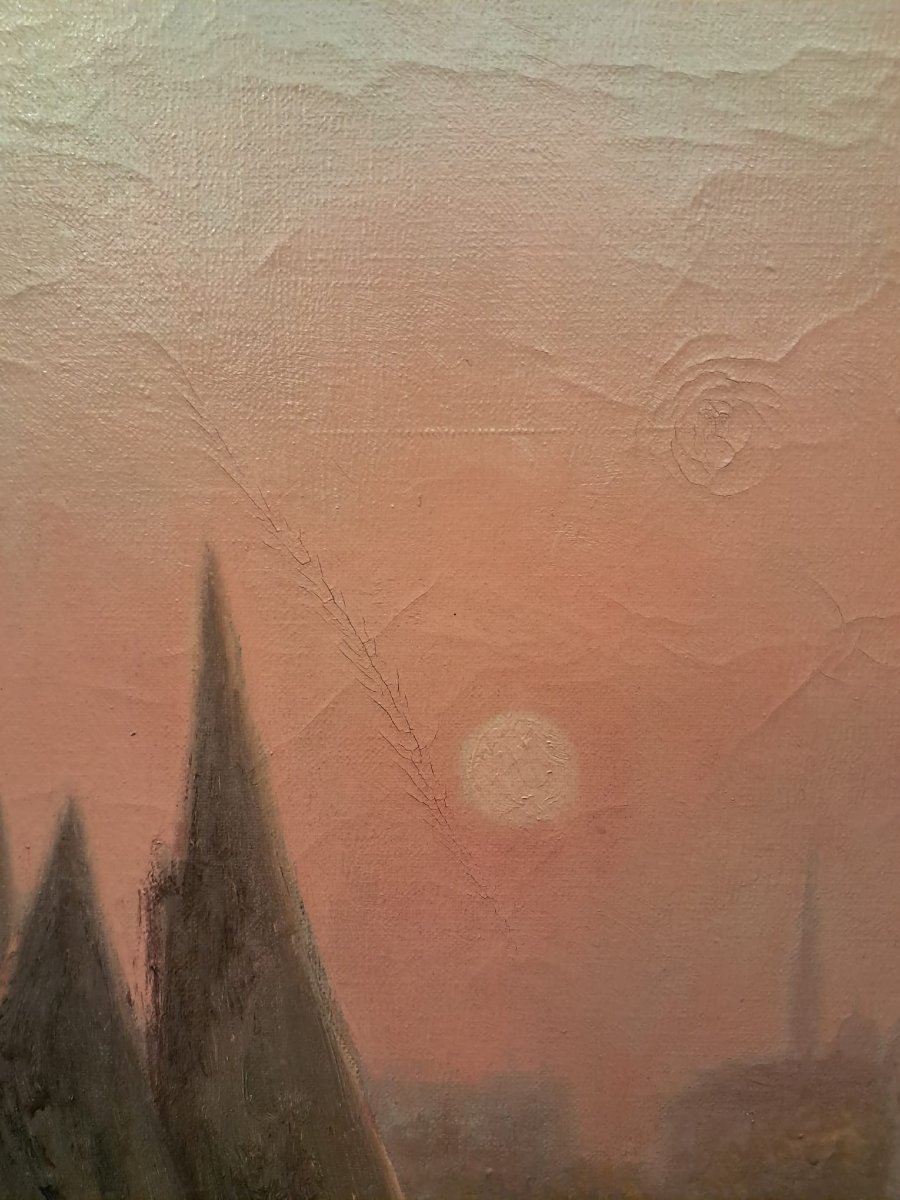 Gaspar Miró i Lleó, vue de Venise, huile sur toile, début XXe-photo-2