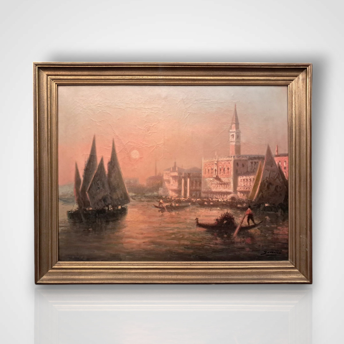 Gaspar Miró i Lleó, vue de Venise, huile sur toile, début XXe