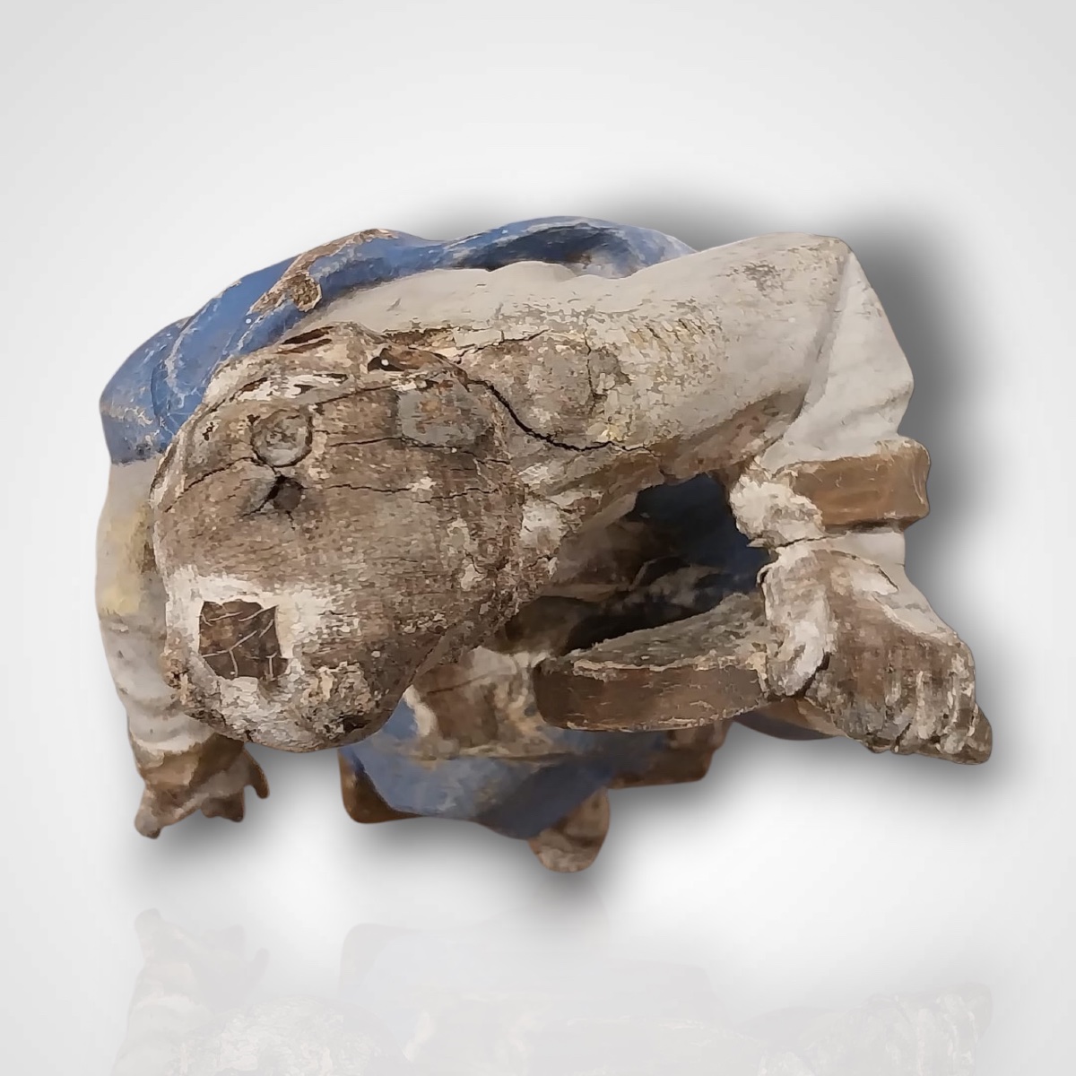 Polychrome Wooden Sculpture Of Moses, 18th Century-photo-2