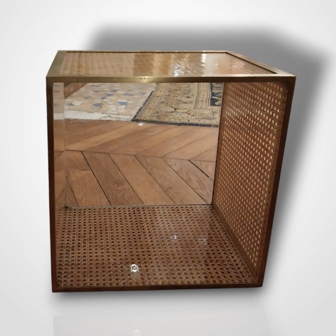 Gabriella Crespi (1922-2017) pour Christian Dior, cache pot en résine et rotin, XXe-photo-3