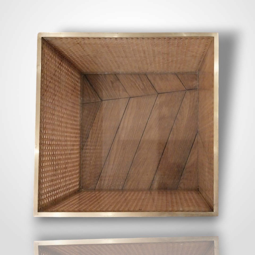 Gabriella Crespi (1922-2017) pour Christian Dior, cache pot en résine et rotin, XXe-photo-4