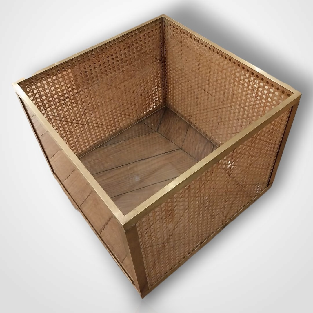 Gabriella Crespi (1922-2017) pour Christian Dior, cache pot en résine et rotin, XXe