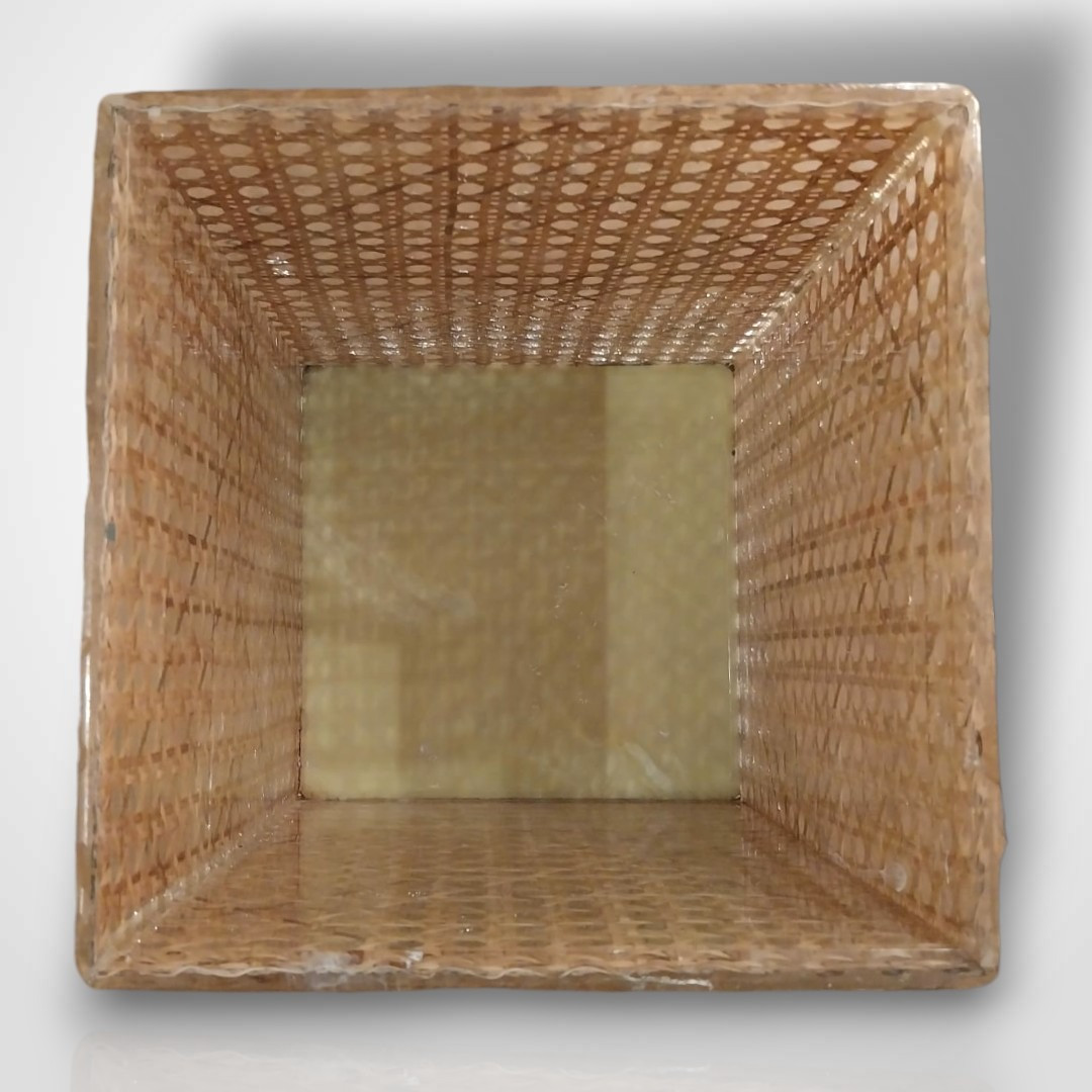 Gabriella Crespi (1922-2017) pour Christian Dior, corbeille à papier en résine et rotin, XXe-photo-3