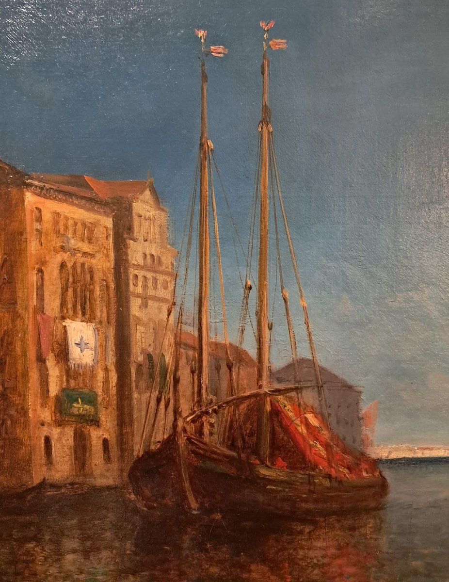 Paul Charles Emmanuel Gallard-Lepinay, vue de Venise, huile sur toile, XIXe-photo-1