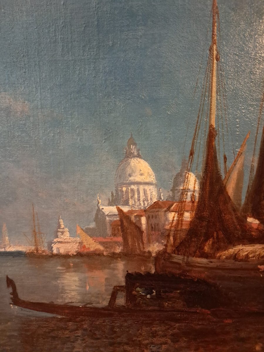 Paul Charles Emmanuel Gallard-Lepinay, vue de Venise, huile sur toile, XIXe-photo-2