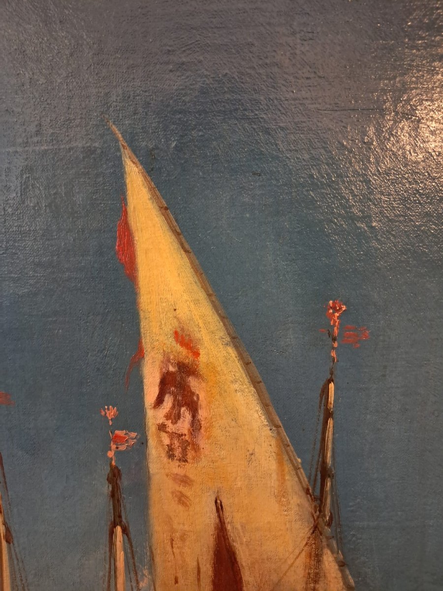 Paul Charles Emmanuel Gallard-Lepinay, vue de Venise, huile sur toile, XIXe-photo-3