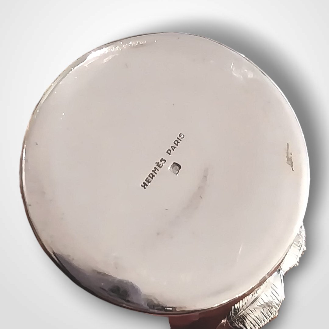 Hermès, vase en métal argenté, XXe-photo-2