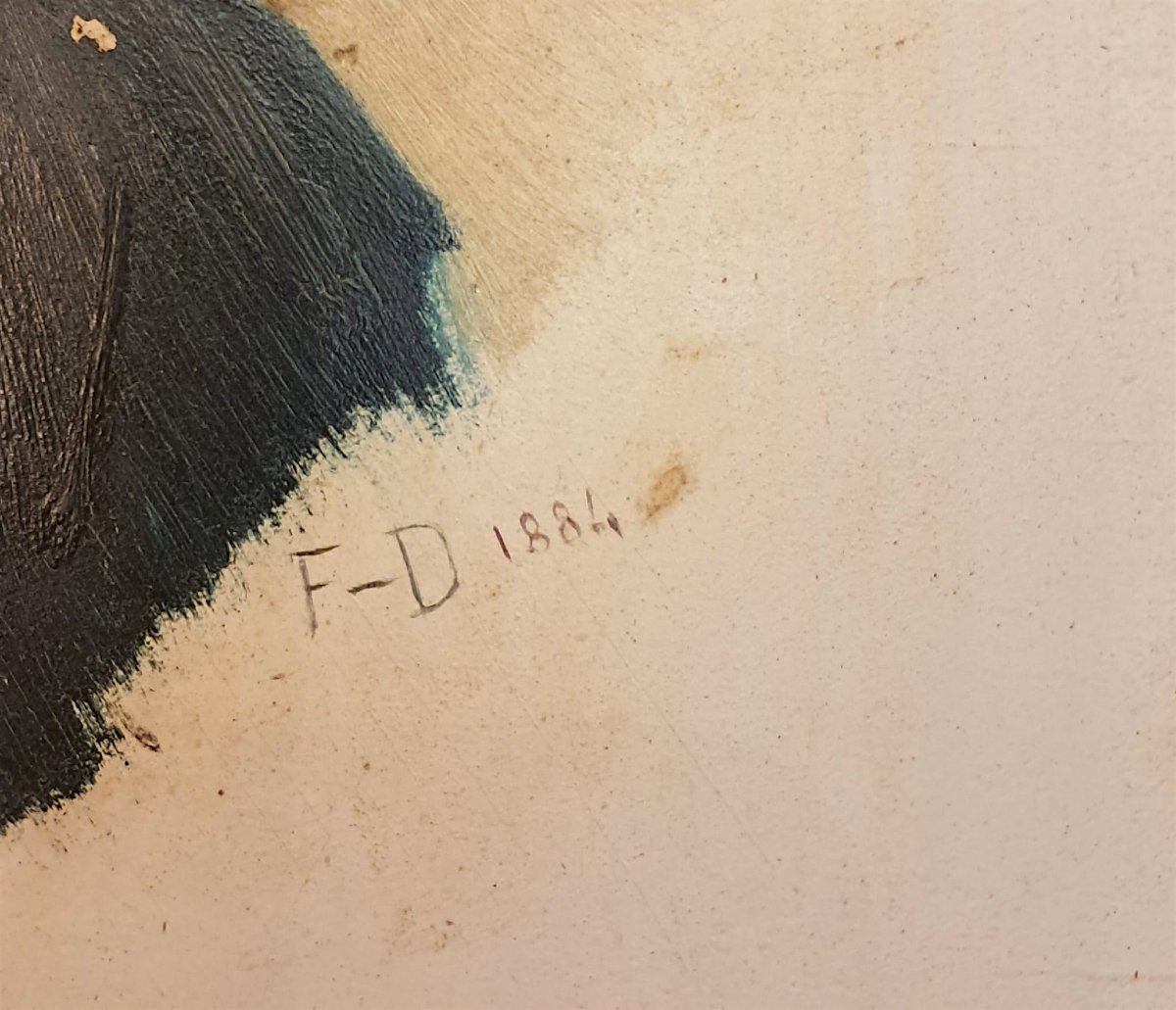 Louis Stanislas Faivre-Duffer, portrait d’homme, huile sur panneau, fin XIXe-photo-3