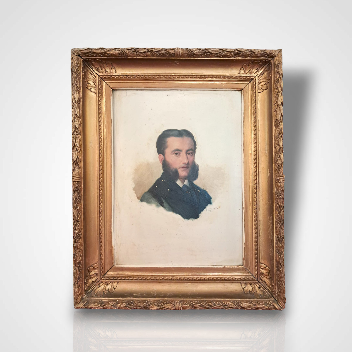 Louis Stanislas Faivre-Duffer, portrait d’homme, huile sur panneau, fin XIXe